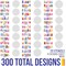 Airbrush Nail Stencils - Nail Art Stencils Series #1: 260 Unique Designs from 20 Individual Templates